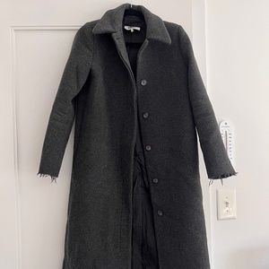 MM6 MAISON MARGIELA GREY WOOL LONG COAT